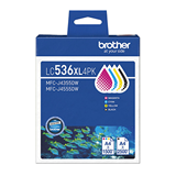 LC536XL4PK Brother LC536XL 4-Pack High-Yield Ink Cartridge Set Black, Cyan, Magenta, Yellow